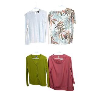 Women's Medium 8 10 Tops Shirts Blouses Sweaters Wholesale Bulk Lot of 4 M